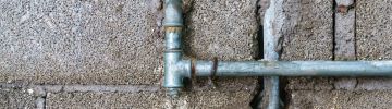 Service lines in concrete wall